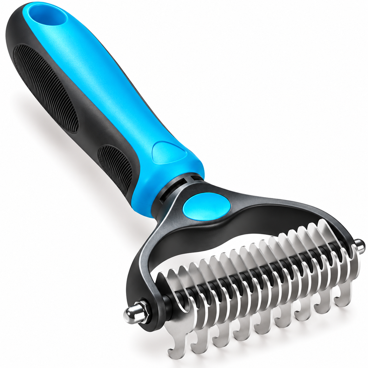 Premium 2-in-1 Stainless Steel Pet Grooming Brush – Deshedding & Detangling Comb for Dogs & Cats