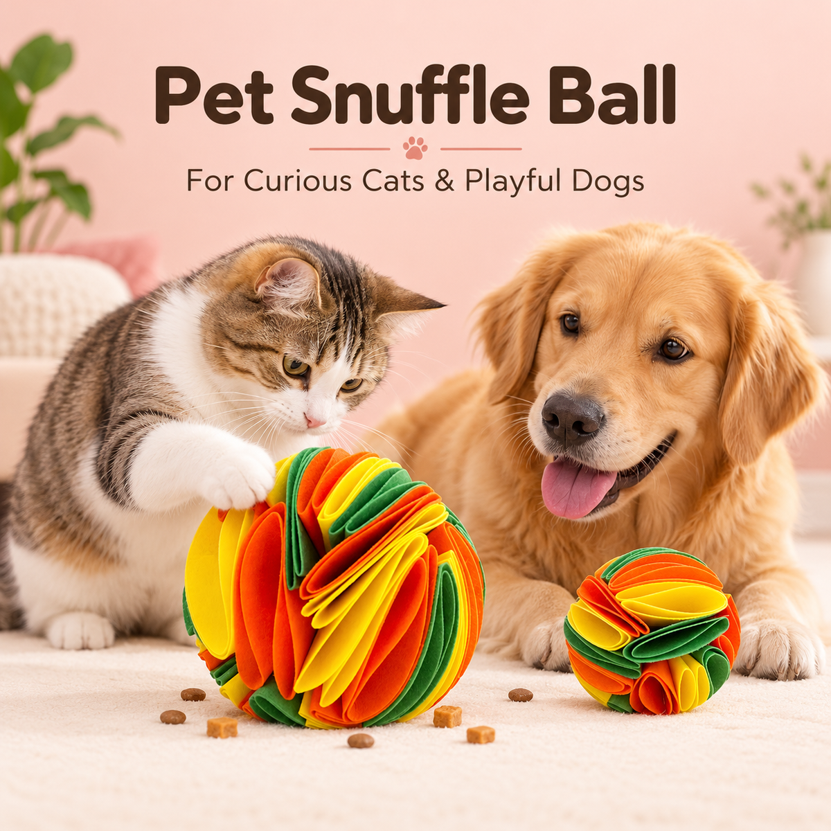MASRID Snuffle Ball – Interactive Treat-Hiding Toy for Dogs & Cats